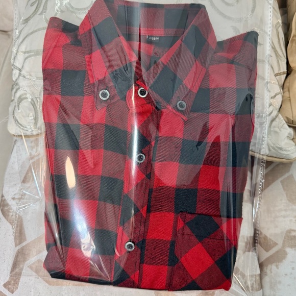 🔥 Good Lumberjack shirt Red and Black Plaid Men's Shirt size 40 Medium M 🇺🇸 - Picture 11 of 11